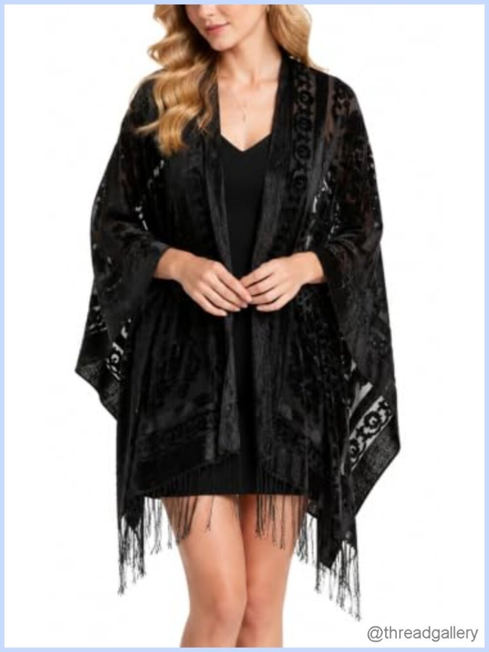 Lace Floral Velvet Shawl Wrap Tassel Evening Scarf Pashmina
